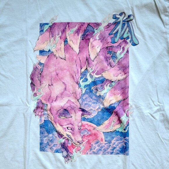 Next Level Men's Blue and Pink Anime T-shirt - Picture 4 of 7